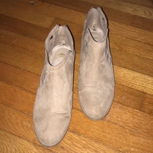 Tan suede booties